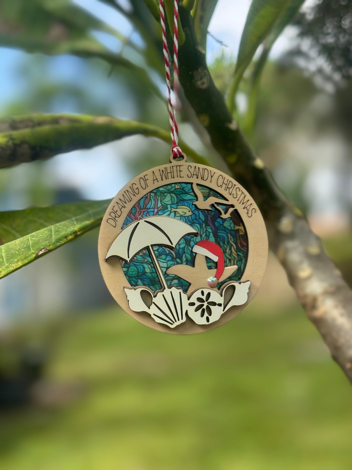 White Sandy Christmas Ornament