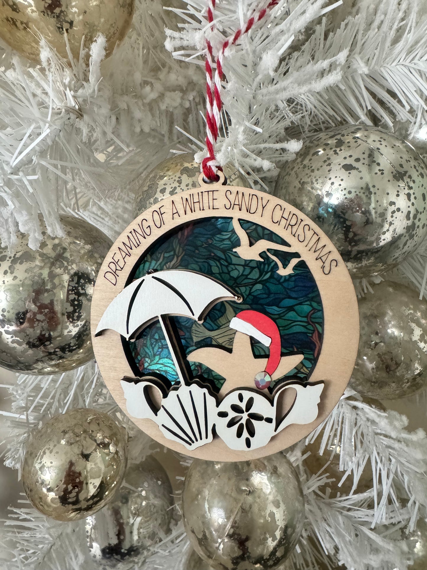 White Sandy Christmas Ornament