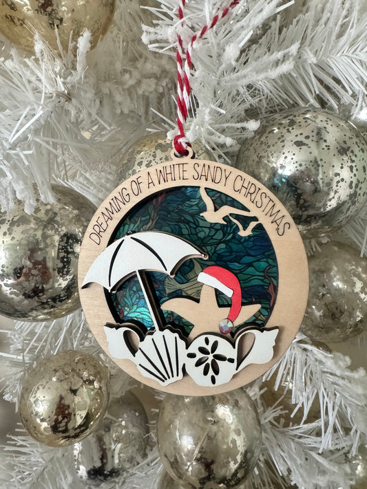 White Sandy Christmas Ornament